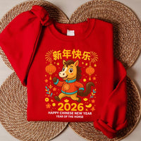 Happy Chinese New Year 2026 Sweatshirt, Year of The Horse 2026 Shirt, New Year Family Sweatshirt