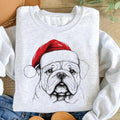 Custom Santa Paws Christmas Dog Sweatshirt, 50 Dog Breeds in Santa Hat Sweatshirt