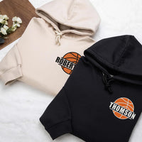 Customized Basketball Embroidered Hoodie, Game Day Basketball Hoodie, Embroidered Basketball Shirt, Basketball Season Long Sleeve Shirt