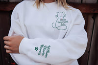 Cat Mom Embroidered Sweatshirt, Funny Cat Lover Hoodie, Cat Mom Shirt, Cute Cat Long Sleeve Shirt, Funny Cat Lover Gift for Women