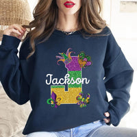 Mardi Gras Custom Name Sweatshirt, Mardi Gras Carnival 2026 Tee, Fat Tuesday Parade Sweatshirt