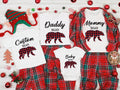 Custom Matching Christmas Bear Shirt, Bear Family Shirt, Personalized Buffalo Plaid Tee