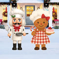 Christmas Yard Signs Chef Nutcracker & Gingerbread Decorations, Outdoor Lawn Stakes, Xmas Garden Party Display, Holiday Patio Decor