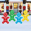 Colorful Gingerbread Yard Signs, Christmas Outdoor Lawn Decorations, Holiday Garden Decor with Stakes, Multicolor Xmas Gingerbread