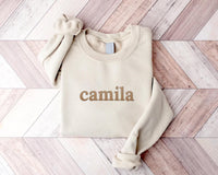 Custom Name Embroidered Sweatshirt, Personalized Name Hoodie, Embroidered Crewneck Shirt, Custom Long Sleeve Shirt