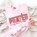 Prayer Is My Love Language Sweatshirt, Christian Valentines Tee, Retro Checkered Valentine Jesus Sweatshirt