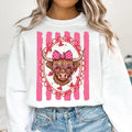 Valentine’s Day Highland Cow Sweatshirt, Preppy Valentines Tee, Love Western Valentine Sweatshirt