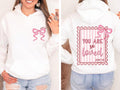 You Are So Loved Hoodie, Preppy Coquette Valentine Tee, Valentine Hearts Hoodie, Front Back