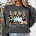 Happy New Year Dachshund Dog Sweatshirt, Cute Puppies Tee, New Year Holiday Pet Sweatshirt