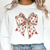 Coquette Bow Heart Sweatshirt, Valentine Bow Tee, Cute Heart Love Top, Girly Coquette Valentine Gift