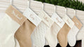 Personalized Christmas Stockings, Natural Burlap & Quilted Ivory Stocking, Custom Name Monogram Stockings, Holiday Mantel Decor, 6 Styles