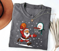 Christmas Basketball Shirt, Santa Basketball Shirt, Funny Santa Tee