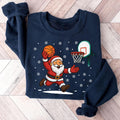 Christmas Basketball Sweatshirt, Santa Basketball Shirt, Funny Santa Sweatshirt