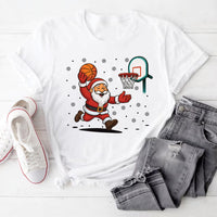 Christmas Basketball Shirt, Santa Basketball Shirt, Funny Santa Tee