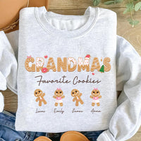 Personalized Grandma Christmas Sweatshirt, Grandma Cookie Shirt, Personalized Gingerbread Christmas Sweatshirt