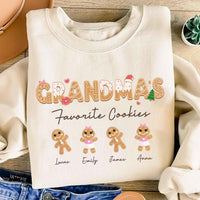 Personalized Grandma Christmas Sweatshirt, Grandma Cookie Shirt, Personalized Gingerbread Christmas Sweatshirt