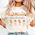 Personalized Grandma Christmas Shirt, Grandma Cookie Shirt, Personalized Gingerbread Christmas Tee