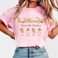Personalized Grandma Christmas Shirt, Grandma Cookie Shirt, Personalized Gingerbread Christmas Tee