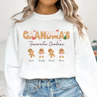 Personalized Grandma Christmas Sweatshirt, Grandma Cookie Shirt, Personalized Gingerbread Christmas Sweatshirt