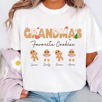Personalized Grandma Christmas Shirt, Grandma Cookie Shirt, Personalized Gingerbread Christmas Tee