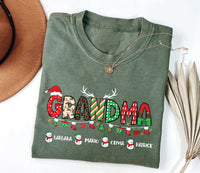 Grandma Shirt, Custom Grandkids Name Tee, Christmas Grandma Shirt
