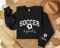 Custom Soccer Girl Sweatshirt, Soccer Girl Tee, Game Day Shirt, Girls Soccer Sweatshirt, Front Sleeve