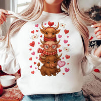 Highland Cow Valentine Sweatshirt, Valentine's Day Highland Cow Tee, Western Valentine Sweatshirt