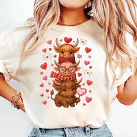 Highland Cow Valentine Shirt, Valentine's Day Highland Cow Tee, Western Valentine Shirt