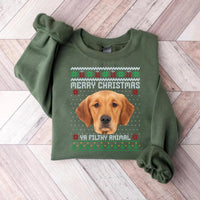 Custom Pet Photo Ugly Christmas Sweatshirt, Funny Animal Lover Gift, Personalized Pet Face Sweatshirt