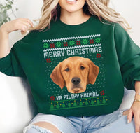 Custom Pet Photo Ugly Christmas Sweatshirt, Funny Animal Lover Gift, Personalized Pet Face Sweatshirt