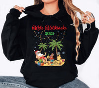 Tropical Family Christmas Hoodie, Matching Hawaiian Santa Shirt, Family Christmas Hoodie
