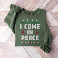 Christmas Couple Sweatshirt, Couples Ugly Christmas Shirt, Come in Peace Matching Christmas Sweatshirt