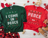 Christmas Couple Shirt, Couples Ugly Christmas Shirt, Come in Peace Matching Christmas Tee