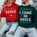 Christmas Couple Sweatshirt, Couples Ugly Christmas Shirt, Come in Peace Matching Christmas Sweatshirt