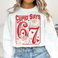 Cupid Days 67 Retro Love Sweatshirt, Funny 6 7 Valentines Day Tee, 6 7 Number Meme Sweatshirt