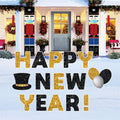 Happy New Year 2026 Yard Sign, Gold and Black Lawn Decoration, Outdoor Party Sign with Stakes, New Year’s Eve Garden Decor