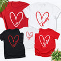 Family Valentine's Shirt, Personalized Love Family Tee, Matching Shirts, Mommy and Me Heart Shirt