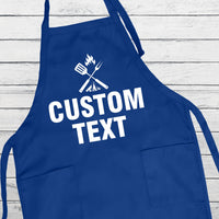 Custom Text Grill Apron, Personalized Kitchen Apron for Men, Funny BBQ Cooking Apron, Gift for Him, Custom Chef Apron, Grill Master Gift