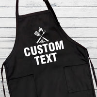 Custom Text Grill Apron, Personalized Kitchen Apron for Men, Funny BBQ Cooking Apron, Gift for Him, Custom Chef Apron, Grill Master Gift