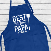 Papa Grilling Apron, Best Flippin’ Papa Grill Apron, BBQ Cooking Apron for Him, Funny Dad Apron, Father’s Day Gift, Custom Kitchen Apron