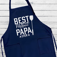 Papa Grilling Apron, Best Flippin’ Papa Grill Apron, BBQ Cooking Apron for Him, Funny Dad Apron, Father’s Day Gift, Custom Kitchen Apron