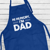 Hi Hungry I’m Dad Grill Apron, Funny BBQ Apron for Dad, Cooking Apron for Men, Father’s Day Gift, Cute Dad Joke Apron for Grill Lovers