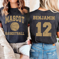 Basketball Mom Custom Name and Number Shirt, Game Day Basketball Mom Shirt, Personalized Basketball Team Tee, Front Back