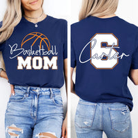 Basketball Mom Custom Name and Number Shirt, Game Day Basketball Mom Shirt, Personalized Basketball Team Tee, Front Back
