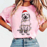 Custom Pet Christmas T-Shirt with Photo & Name, Personalized Pet Portrait Shirt, Custom Dog Cat Tee