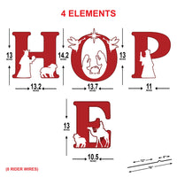 HOPE Nativity Yard Sign with Stakes, Religious Christmas Outdoor Decor, Holy Family Nativity Lawn Sign for Porch, Garden & Holiday Display