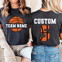 Personalized Basketball Shirt, Team Name Shirt, Basketball Name and Number Tee, Front Back