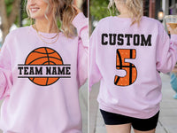 Personalized Basketball Sweatshirt, Team Name Shirt, Basketball Name and Number Sweatshirt, Front Back