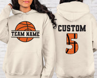 Personalized Basketball Hoodie, Team Name Shirt, Basketball Name and Number Hoodie, Front Back