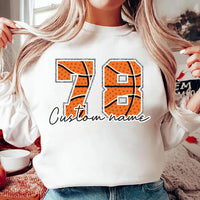 Personalized Basketball Number Sweatshirt, Custom Basketball Mom Tee, Basketball Fan Sweatshirt